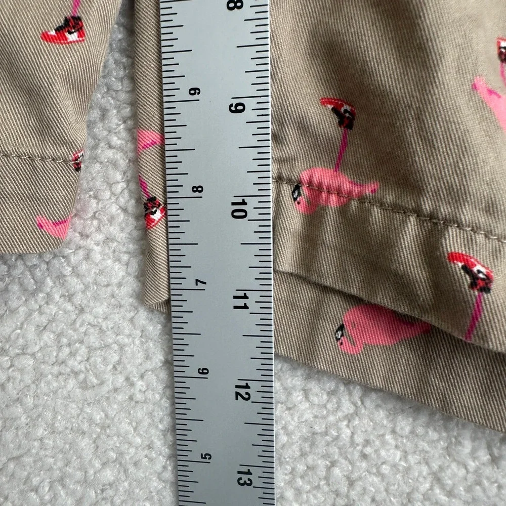 Jordan Flamingo Print Shorts Mens 34 Tan Pink Novelty Jumpman Summer Casual